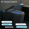 Smart Toilet with 85MM Wider Bidet Seat, Smart Toilet with Bidet Built in, Voice Control, Bubble Shield, AUTO Dual Flush