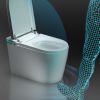Smart Toilet with 85MM Wider Bidet Seat, Smart Toilet with Bidet Built in, Voice Control, Bubble Shield, AUTO Dual Flush