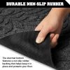Home Entrance Grey Leaves Door Mat Deluxe 17x29.5 in Absorbent Natural Rubber Non Slip Indoor Outdoor Easy Clean Beautiful Welcome Mats for Front Door