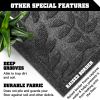 Home Entrance Grey Leaves Door Mat Deluxe 17x29.5 in Absorbent Natural Rubber Non Slip Indoor Outdoor Easy Clean Beautiful Welcome Mats for Front Door