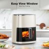 Air Fryer 6 Quart Capacity with Window Square Air Fryer 12-in-1 Air Fry, Roast, Reheat, Dehydrate, Bake, Steam with 400F, Beige