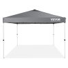 VEVOR Pop Up Canopy Tent, 10 x 10 ft, 250 D PU Silver Coated Tarp, with Portable Roller Bag and 4 Sandbags